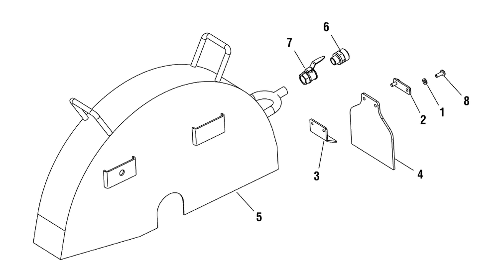 Blade Cover Group (80003277) Diagram and Parts List for 866057-EX20-S  Briggs and Stratton Saw